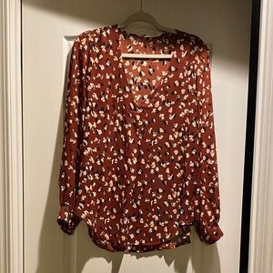 Lush Rust and Cream Patterned Blouse